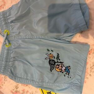 Light Blue Graphic kids Shorts